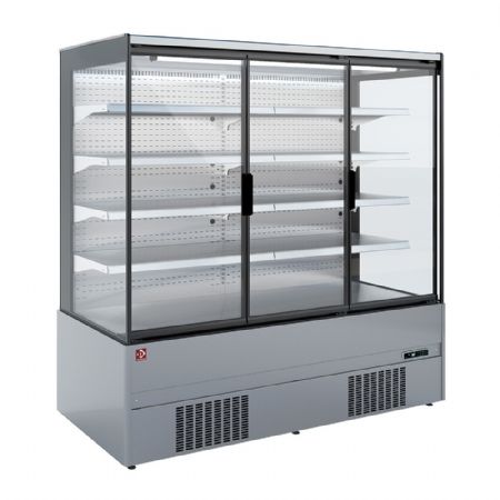 Vitrine murale de Supermarché libre-service 4 portes battantes positive 2500 mm - Diamond Promo - QML25-HX