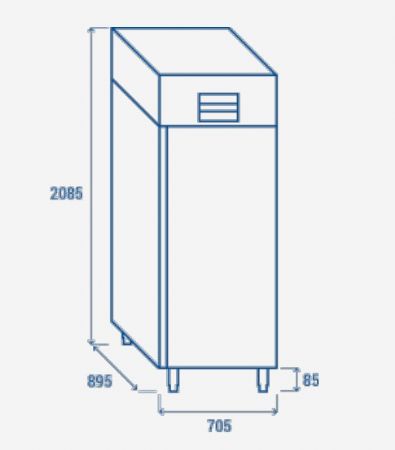 Armoire rfrigre positive 1 porte pleine -2 / +8 C - 550L