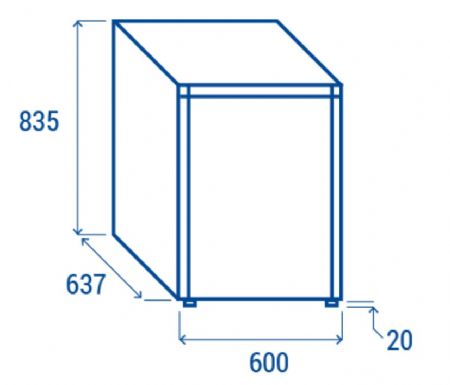 Mini refrigrateur positif 1 porte pleine 0 / +8C - 200L