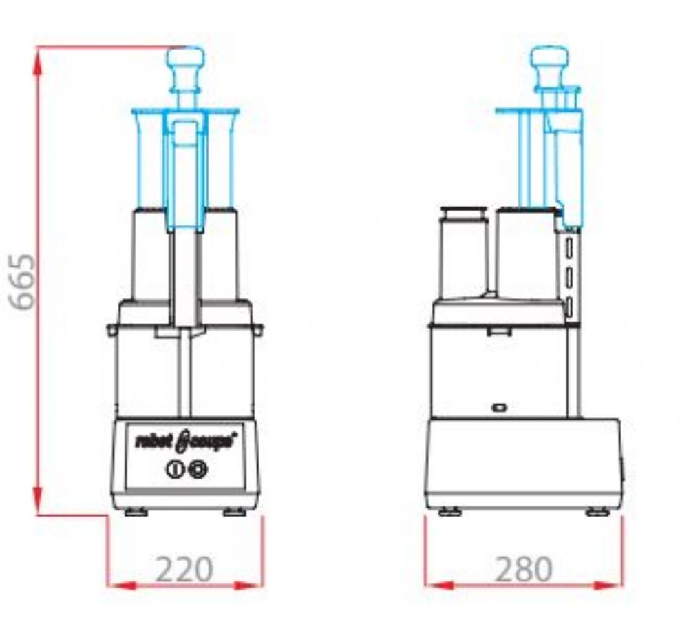 Robot multifonction combin� Cutter et coupe l�gumes 1,9L avec 2 disques inclus - 1500trs/min