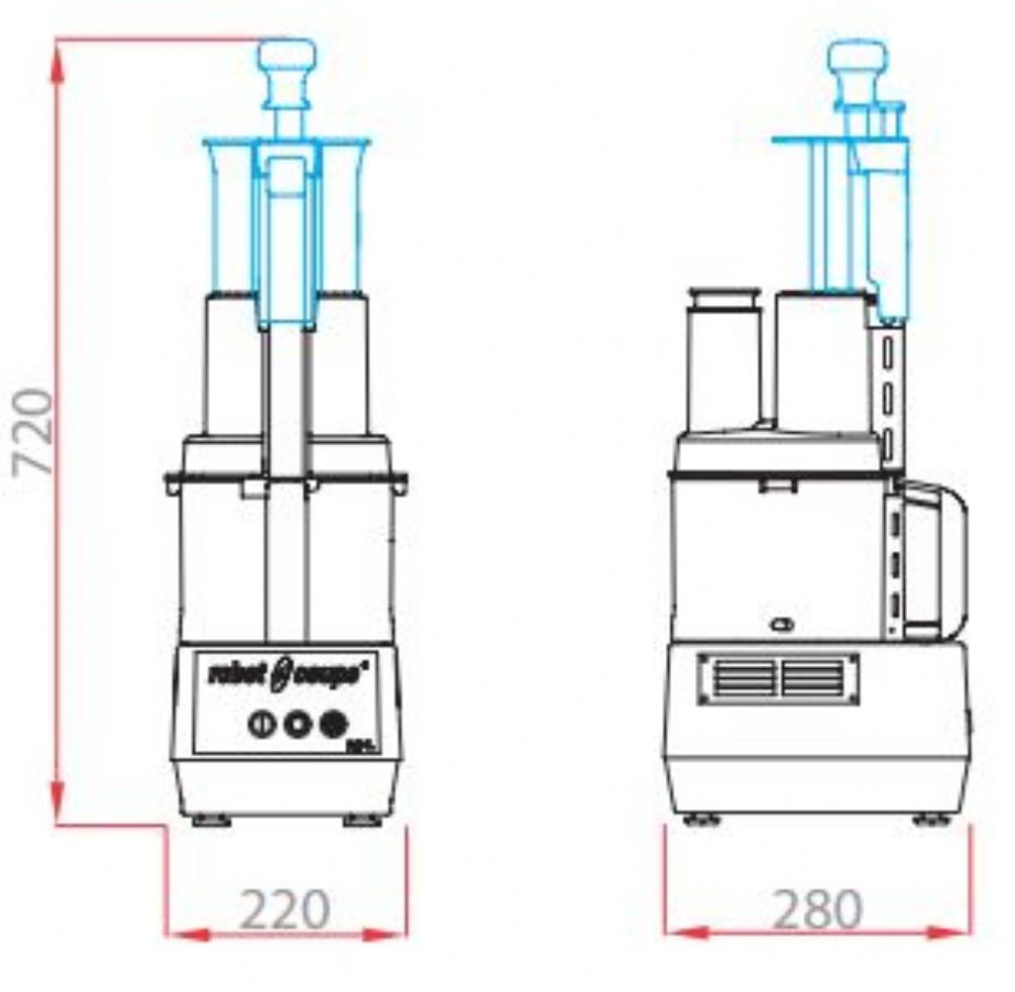 Robot multifonction combin� Cutter et coupe l�gumes 2,9L avec 2 disques inclus - 1500trs/min