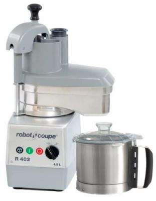 Combiné Cutter et coupe légumes monophasé avec cuve inox 4,5L - 0,75kW Combiné Cutter et coupe légumes monophasé avec cuve inox 4,5L - 0,75kW