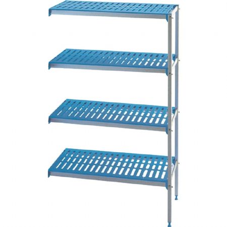 Rayonnage angulaire en aluminium anodisé 4 niveaux 945x400x1750 mm - Diamond - RAA/094-4/EF