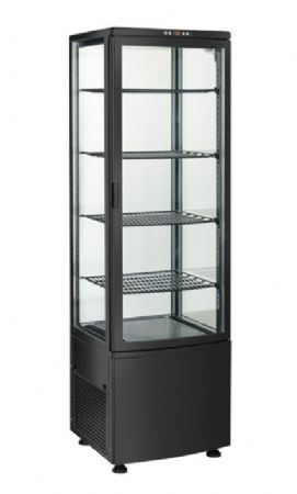 Vitrine rfrigre 4 faces vitres noire -1 / +7 C - 235L