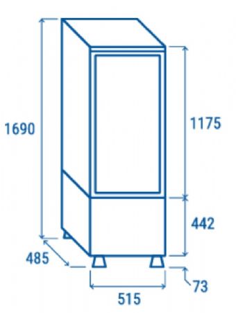 Vitrine rfrigre 4 faces vitres noire -1 / +7 C - 235L