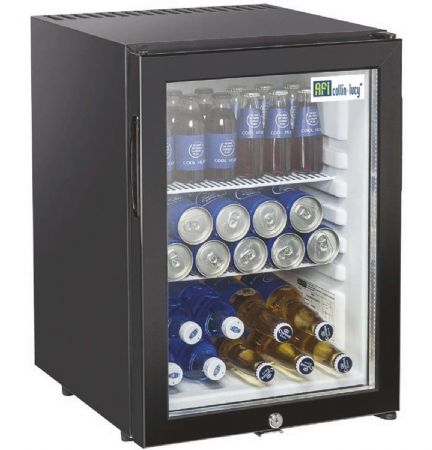 Mini bar professionnel 1 porte vitre noire +5 / +12C - 42L