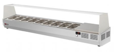 Saladette r�frig�r�e pour cuisines professionnelles � poser 200 cm GN 1/4 pour RTP 3D