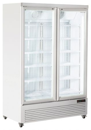 Congélateur vertical blanc 2 portes vitrées -22/-18°C - Coolhead - RFG 1350