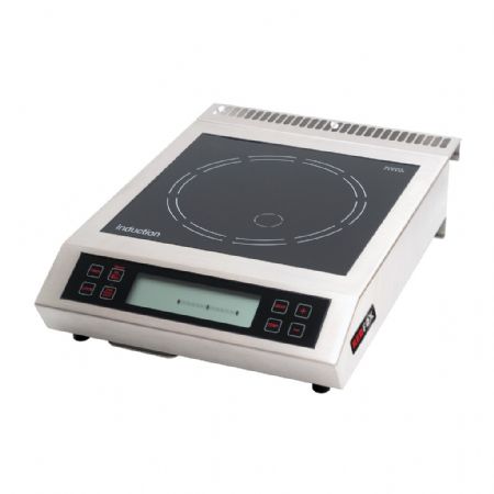 Plaque à induction posable couleur noire avec interface de contrôle numérique