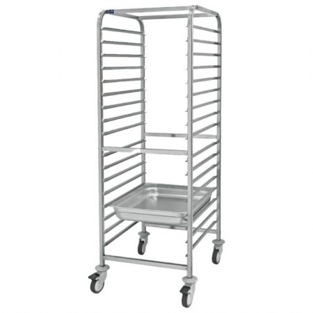 Chariot Porte assiette pour bacs GN, 17x GN 2/1 h=65 mm - Virtus - RICR22/E