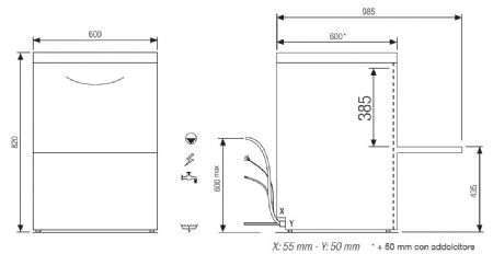 Lave-vaisselle professionnel panier 500 x 500 mm triphasé - Furnotel - RIVER262V1