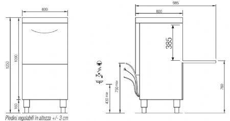 Lave-vaisselle professionnel panier 500 x 500 mm - Furnotel - RIVER272V1