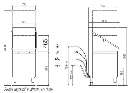Lave-vaisselle professionnel à capot Panier 500x500 mm - Furnotel - RIVER282V1
