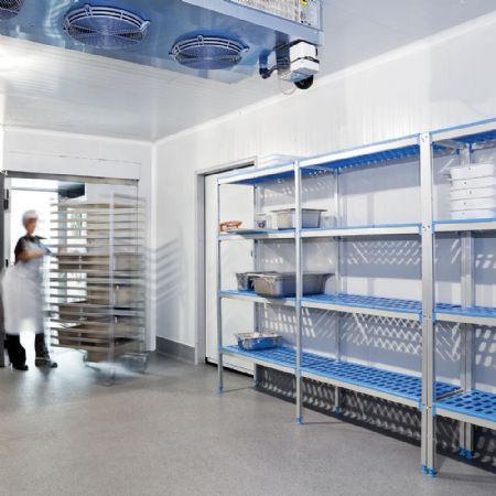 Rayonnage linéaire en aluminium anodisé 4 niveaux 3480x400x1750 mm - Diamond - RLA/344-4/EF