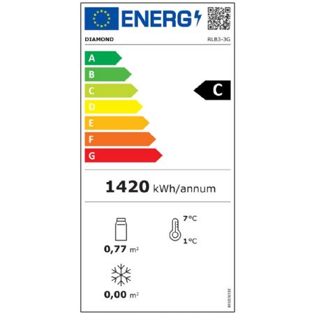 Arrière bar professionnel 3 portes vitrées 500 L positif - Diamond Promo - RLB3-3G