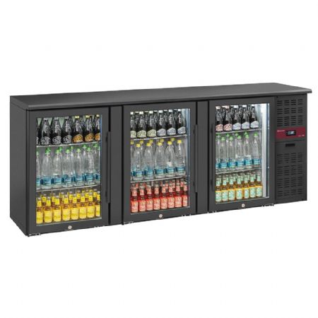 Arrière Bar 3 portes vitrées, 500 L, température positif, pieds réglables - Diamond Promo - RLB3-3G Arrière Bar 3 portes vitrées, 500 L, température positif, pieds réglables - Diamond Promo - RLB3-3G