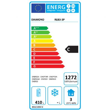 Arrière bar professionnel 3 portes 500 L positif - Diamond Promo - RLB3-3P