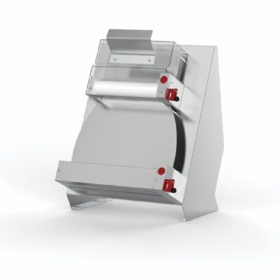 Laminoir inox 2 jeux de rouleaux parallèles pour pizzas 30 à 43 Laminoir inox 2 jeux de rouleaux parallèles pour pizzas 30 à 43