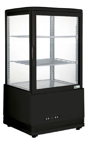 Vitrine rfrigre 4 faces vitres  poser noire 0 / +12C - 58L