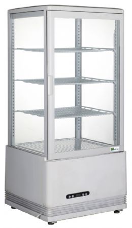 Vitrine rfrigre 4 faces vitres  poser blanche 0 / +12C - 78L