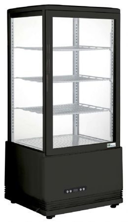 Vitrine rfrigre 4 faces vitres  poser noire 0 / +12C - 78L