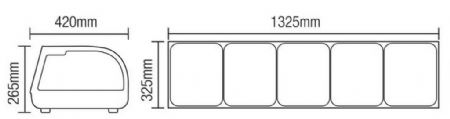 Saladette à Poser 5 bacs portes coulissantes positive - Afi-Collin-Lucy - RTS-132L