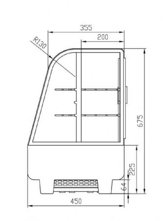 Vitrine comptoir présentation 100 L noire positive 682 mm - Afi-Collin-Lucy - RTW-100L