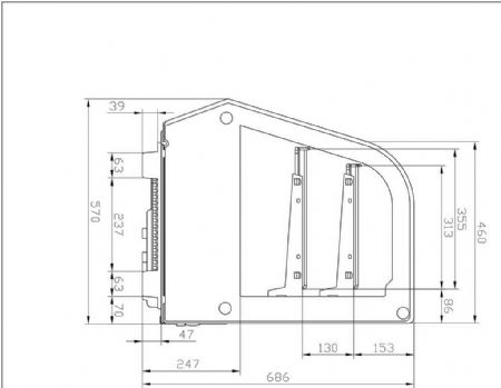Vitrine comptoir présentation 120 L noire positive 702 mm - Afi-Collin-Lucy - RTW-120L
