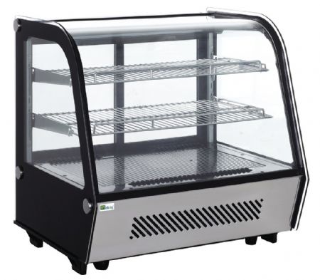Vitrine rfrigre 4 faces vitres  poser avec portes coulissantes arrires noir 0 / +12C - 120L
