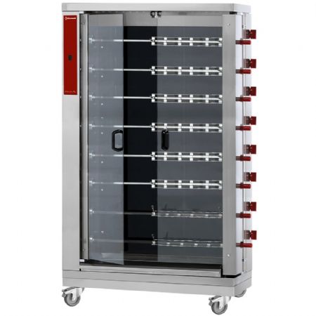 Rôtissoire professionnelle électrique vitrocéramique 8 broches 48 poulets - Diamond - RVE/8C-CM Rôtissoire professionnelle électrique vitrocéramique 8 broches 48 poulets - Diamond - RVE/8C-CM
