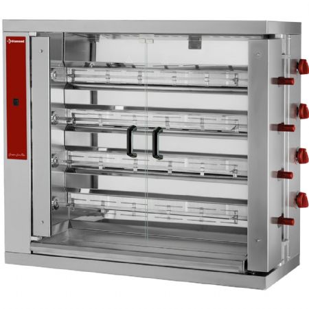 Rôtissoire professionnelle gaz 4 broches pour 24 poulets - Diamond Promo - RVG/4-CM Rôtissoire professionnelle gaz 4 broches pour 24 poulets - Diamond Promo - RVG/4-CM