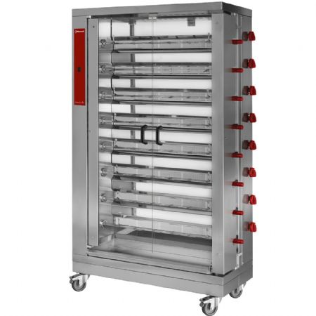 Rôtissoire professionnelle gaz 8 broches 48 poulets - Diamond - RVG/8-CM Rôtissoire professionnelle gaz 8 broches 48 poulets - Diamond - RVG/8-CM