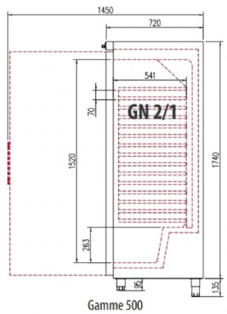 Armoire ABS positive inox GN2/1 avec 1 porte pleine et froid ventilé - 532 litres