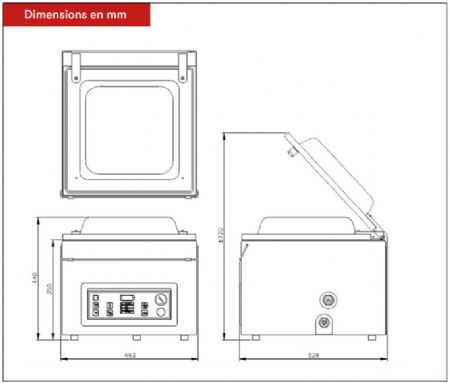 Machine sous vide  poser pour boucherie - soudure 420 mm - 21 m/h