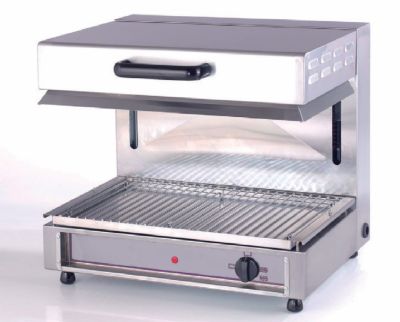 Salamandre électrique à plafond mobile avec grille 600x350 mm et 2 zones Salamandre électrique à plafond mobile avec grille 600x350 mm et 2 zones