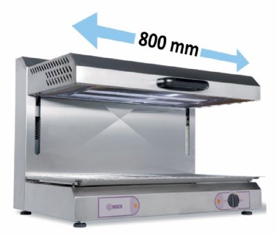 Salamandre électrique plafond réglable inox avec 2 zones et grille 740x375 mm Salamandre électrique plafond réglable inox avec 2 zones et grille 740x375 mm