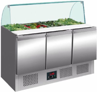 Saladetterfrigreinoxavec vitre 3 portes  - 368 litres