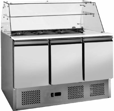 Saladette rfrigre +2/+8C avec vitre droite 3 portes gn 1/1- 368L