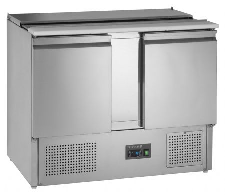 Saladette réfrigérée comptoir GN1/1 - 2 portes pleines inox 240 L +2 à +10 °C - Tefcold - SA1045