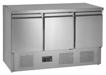 Comptoir pour saladette GN1/1 avec 3 portes pleines - Tefcold - SA1365 S/S