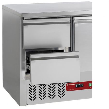 Table frigorifique 2 porte GN1/1 240L avec 2 bloc de 2 tiroirs