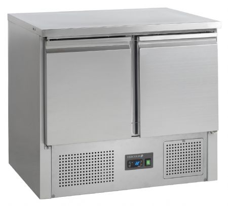 Congélateur de comptoir pour saladette GN1/1 - 2 portes pleines inox 230 L - Tefcold - SA910BT