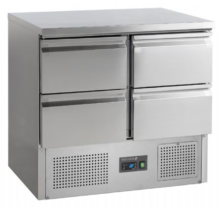 Comptoir pour saladette GN1/1 avec 4 tiroirs GN1/1 pces - Tefcold - SA914