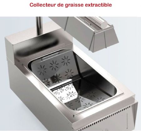Poste de salage avec lampe chauffante pour friteuse XPRIME - 400x700x1400mm
