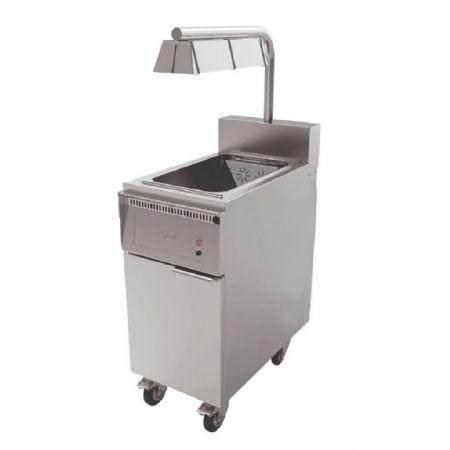 Poste de salage sur roulette avec lampe chauffante pour friteuse électrique Série 800 - Mirror - SALSTAE700 Poste de salage sur roulette avec lampe chauffante pour friteuse électrique Série 800 - Mirror - SALSTAE700