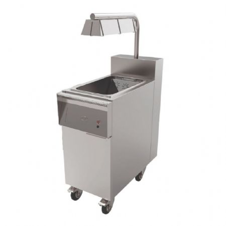 Poste de salage sur roulette avec lampe chauffante pour friteuse électrique Série 700 - Mirror - SALSTAE800 Poste de salage sur roulette avec lampe chauffante pour friteuse électrique Série 700 - Mirror - SALSTAE800