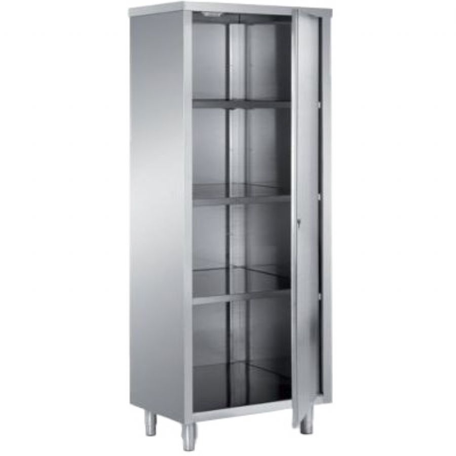 Armoire inox de stockage porte battante avec 3 niveaux 600 x 600 x 2000 mm