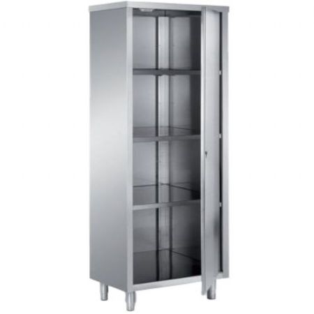 Armoire de Rangements Inox avec porte battante et 3 étagères, 600x700x2000 mm - Virtus - SAVB207006