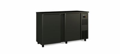 Arrire-bar noir froid positif avec 2 pleines battantes - 1465x530x820 mm