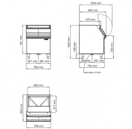 Bac de stockage pour Machine  Glaons professionnelle 181 kg